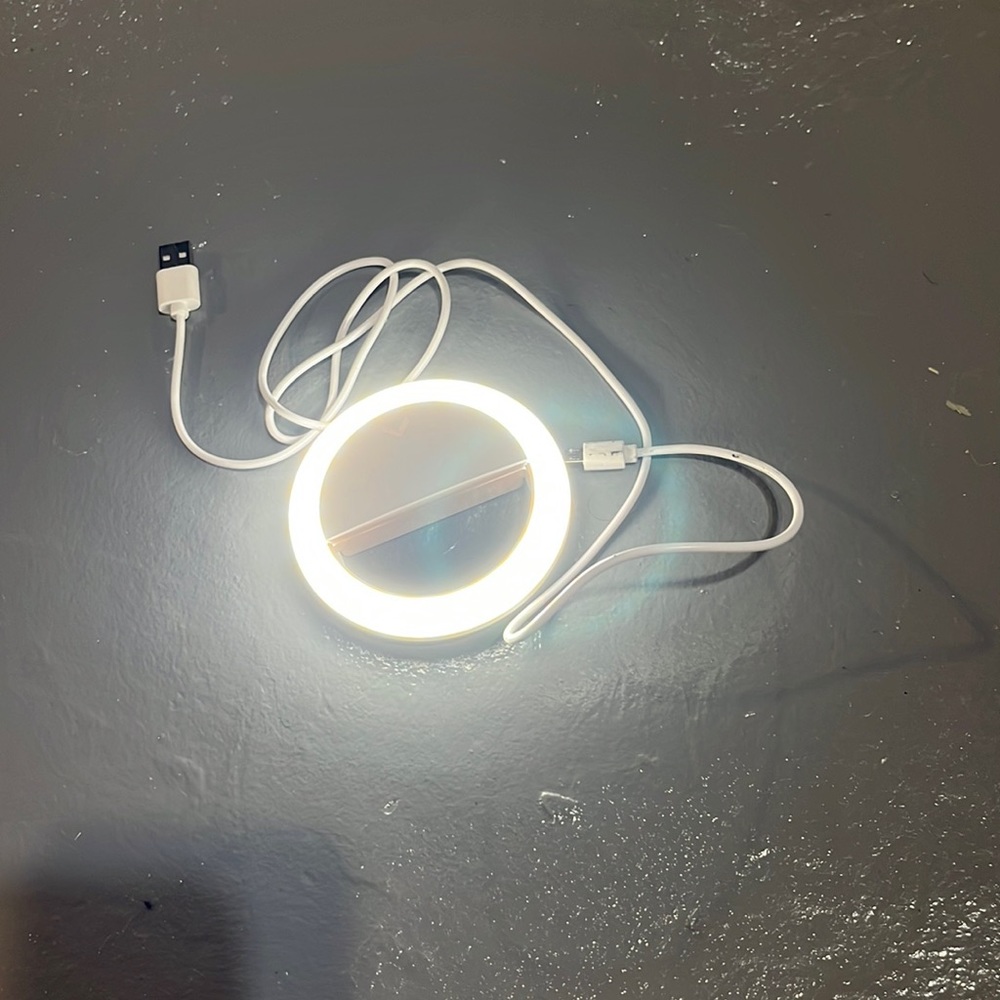 Small portable ring light with charger